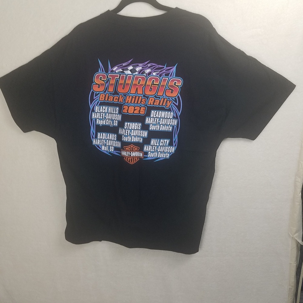 Harley-Davidson T-Shirt Mens XL Black Excellent 85th Sturgis Black Hills Rally
